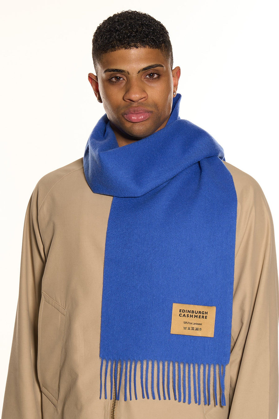 100% Pure Extra Fine Wool Scarf Dark Blue Small