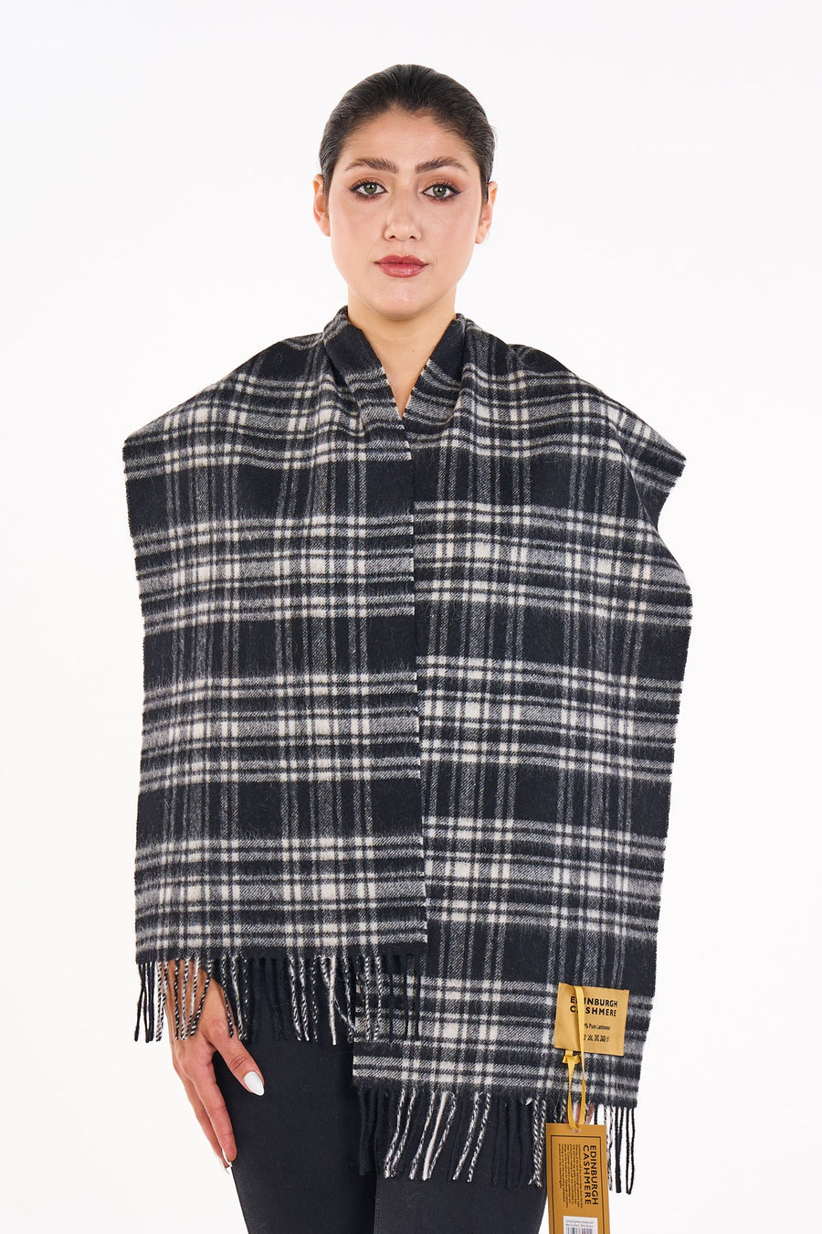 Scarves Menzies Black and White Clan 100% Pure Lambswool - Small Size