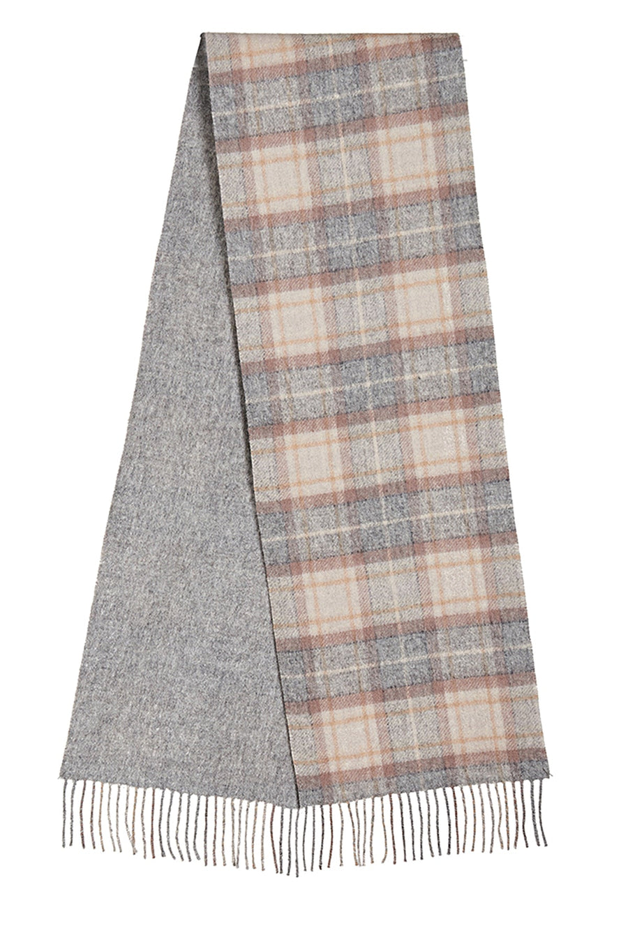 Reversible Scarf MacKellar Dark Grey 100% Pure Lambswool - Small Size