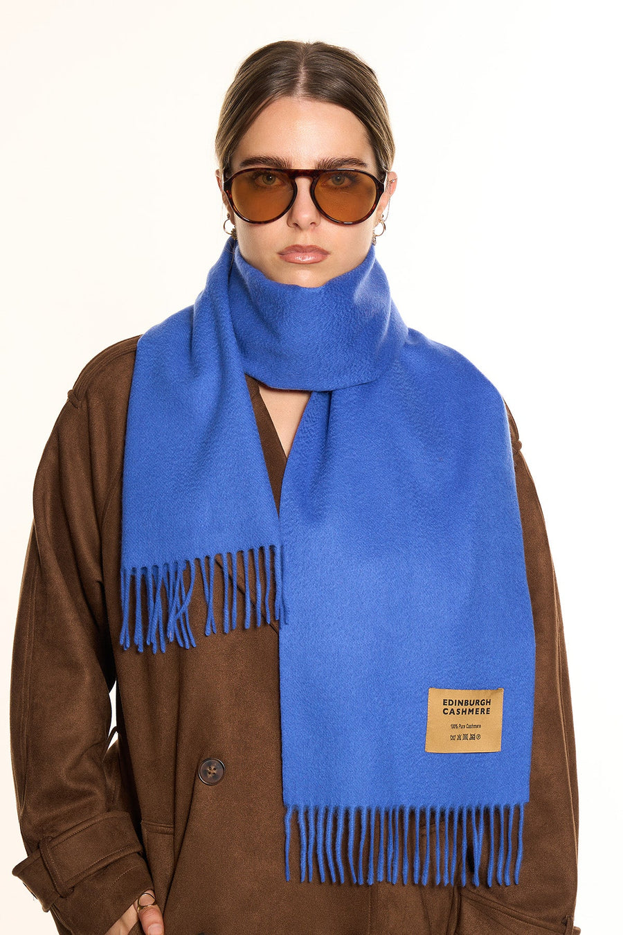100% Pure Cashmere Scarf Dark Blue - Small Size