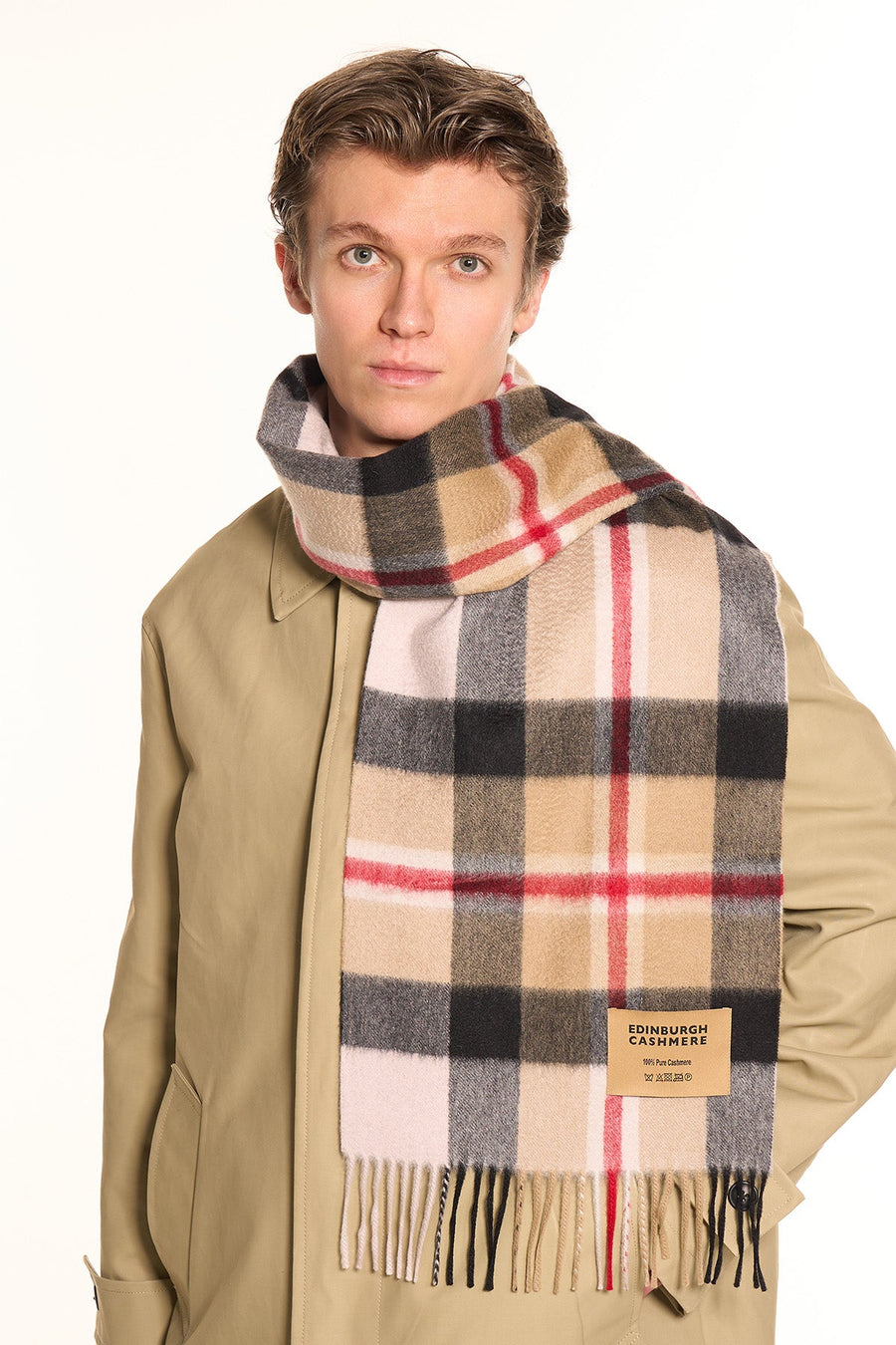 DC Scott Cashmere Scarf Black and Grey