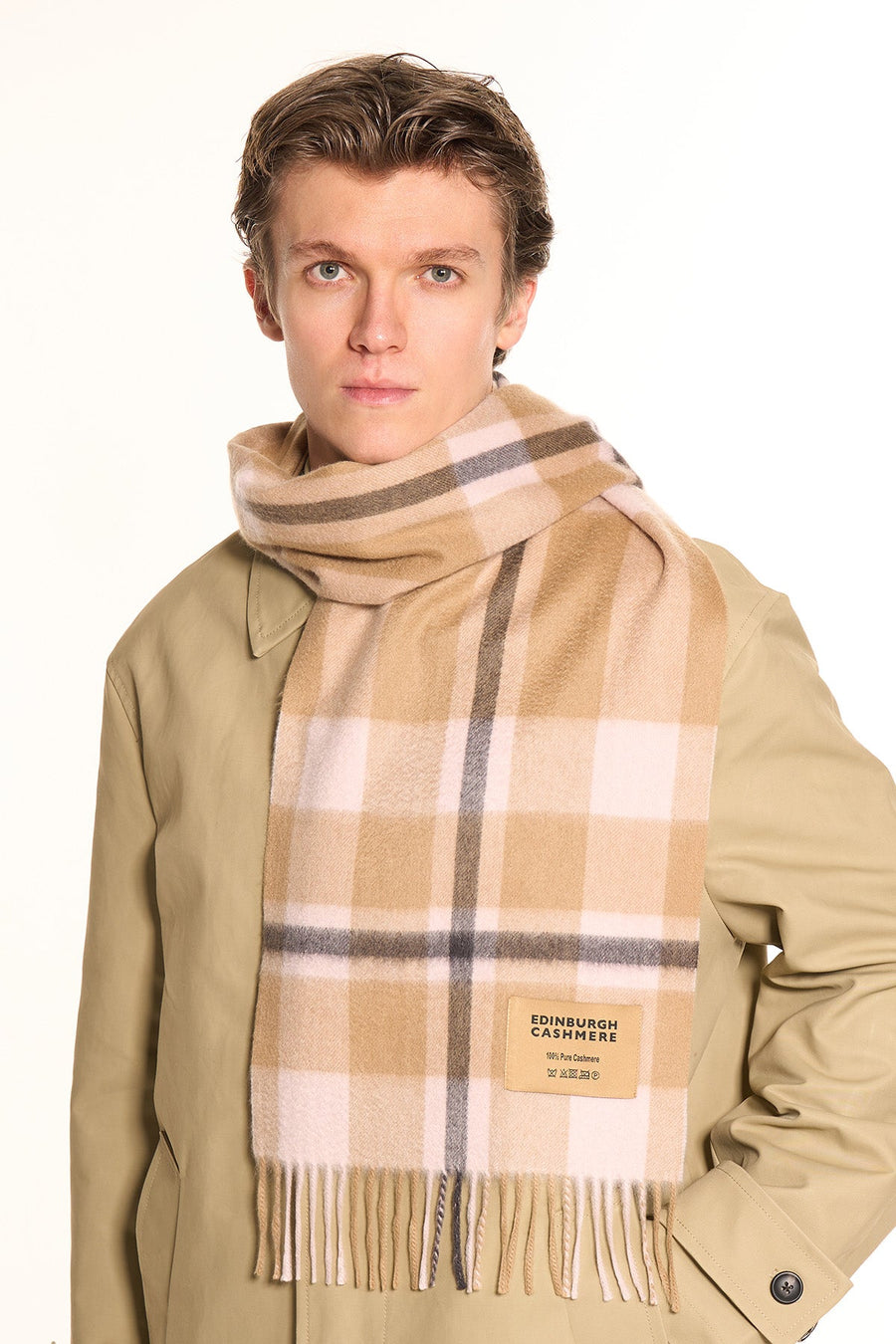 DC Scott Cashmere Scarf Camel and Black 3