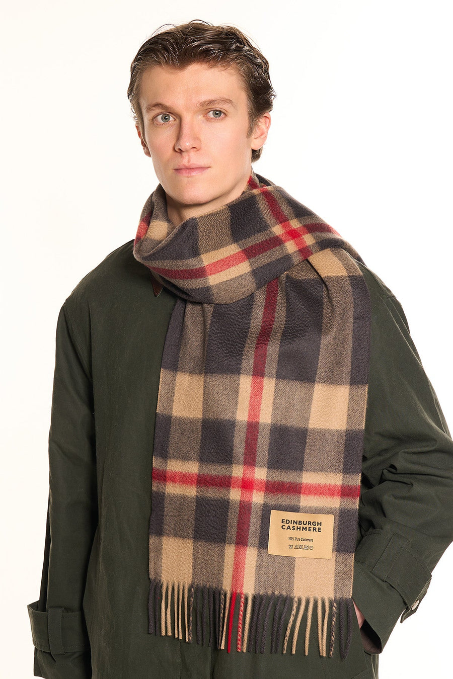 DC Scott Cashmere Scarf Camel and Black