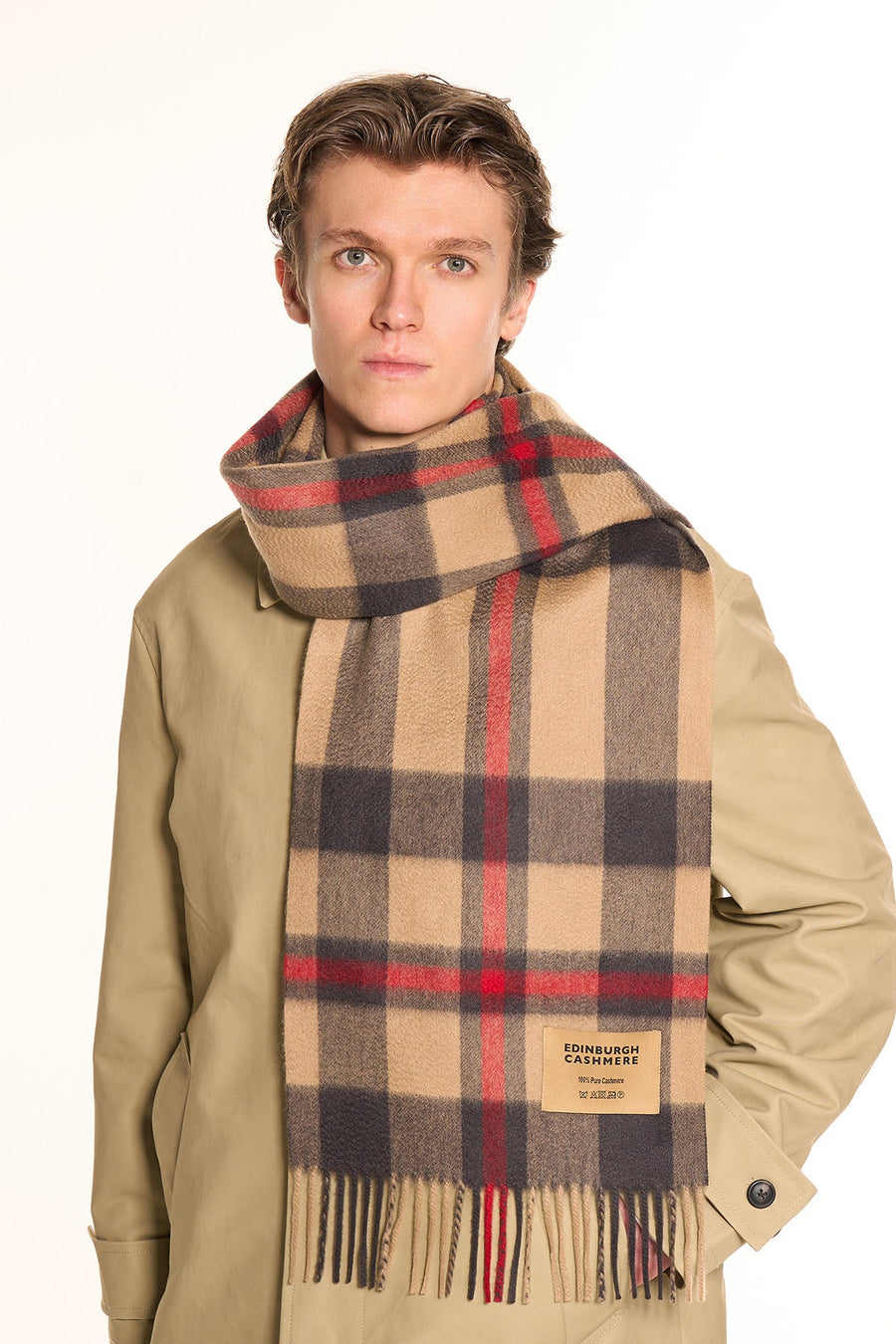 DC Scott Cashmere Scarf Camel and Brown