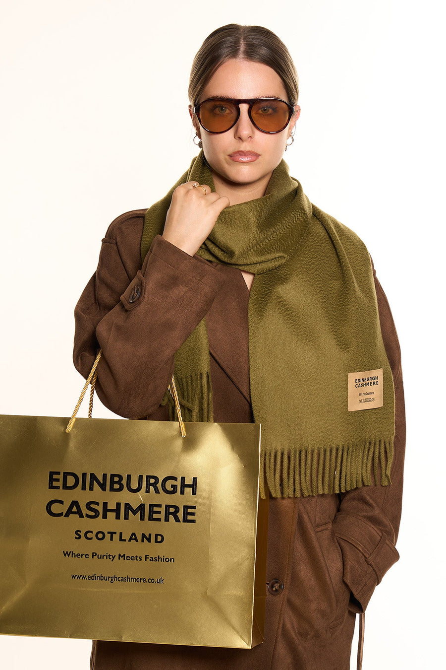 DC Scott Cashmere Scarf Green - Small Size