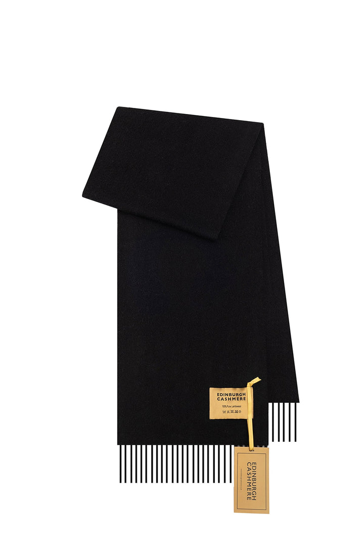 100% Pure Extra Fine Wool Scarf Black