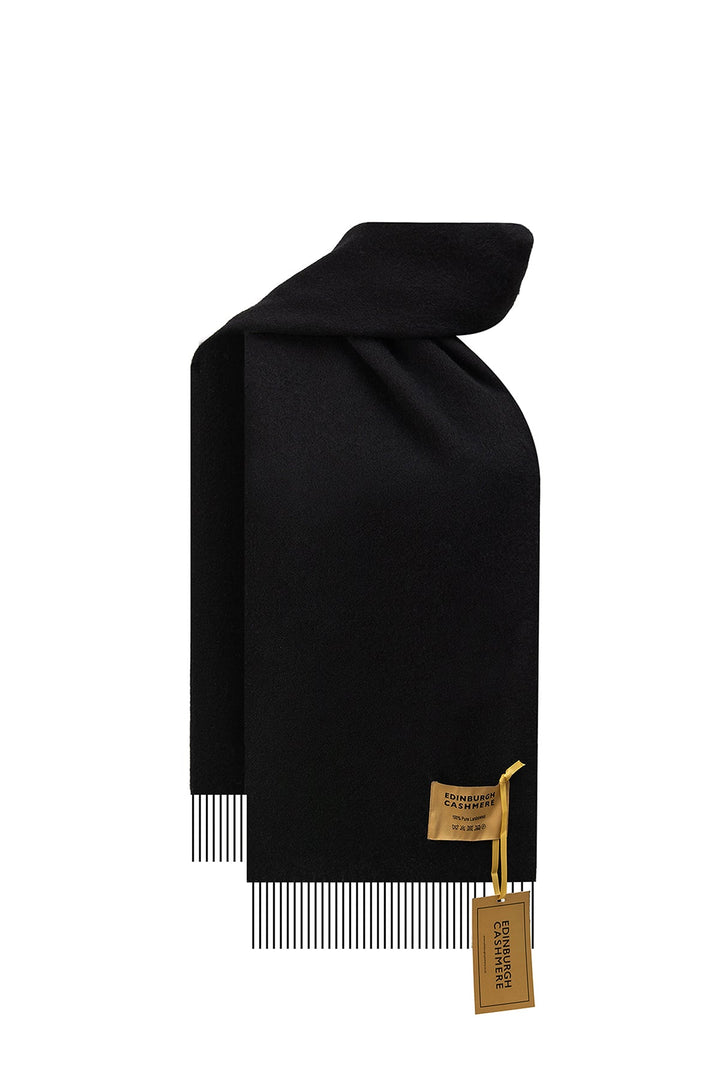 100% Pure Extra Fine Wool Scarf Black