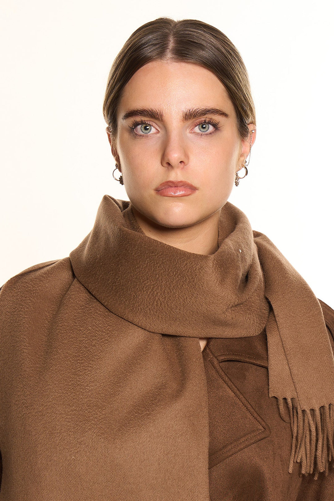100% Pure Cashmere Scarf Brown - Small Size