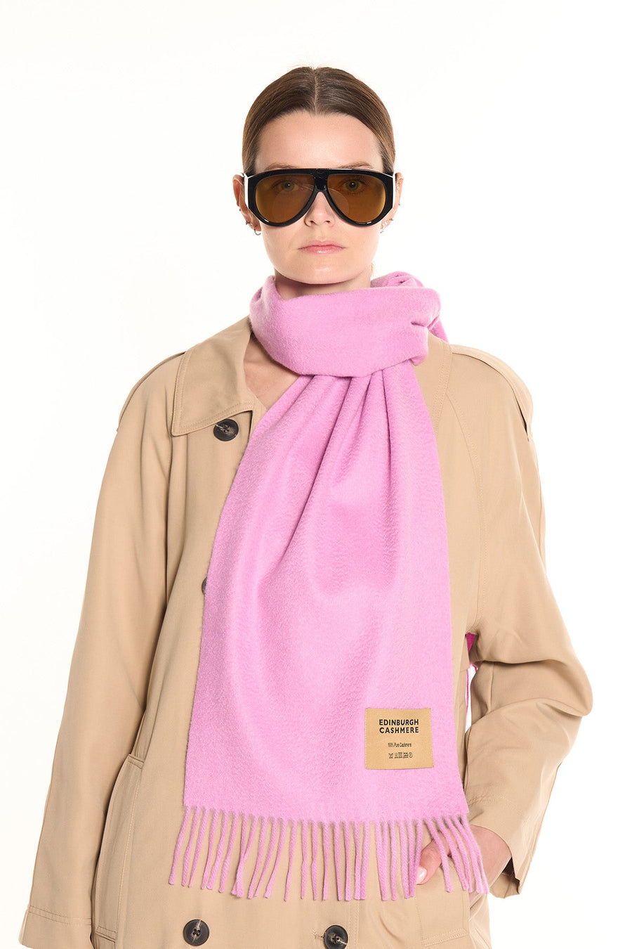 100% Pure Cashmere Scarf Dark Pink