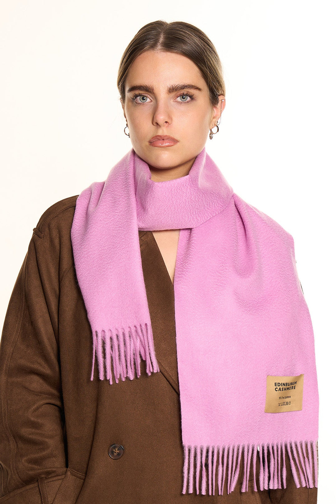 100% Pure Cashmere Scarf Dark Pink - Small Size