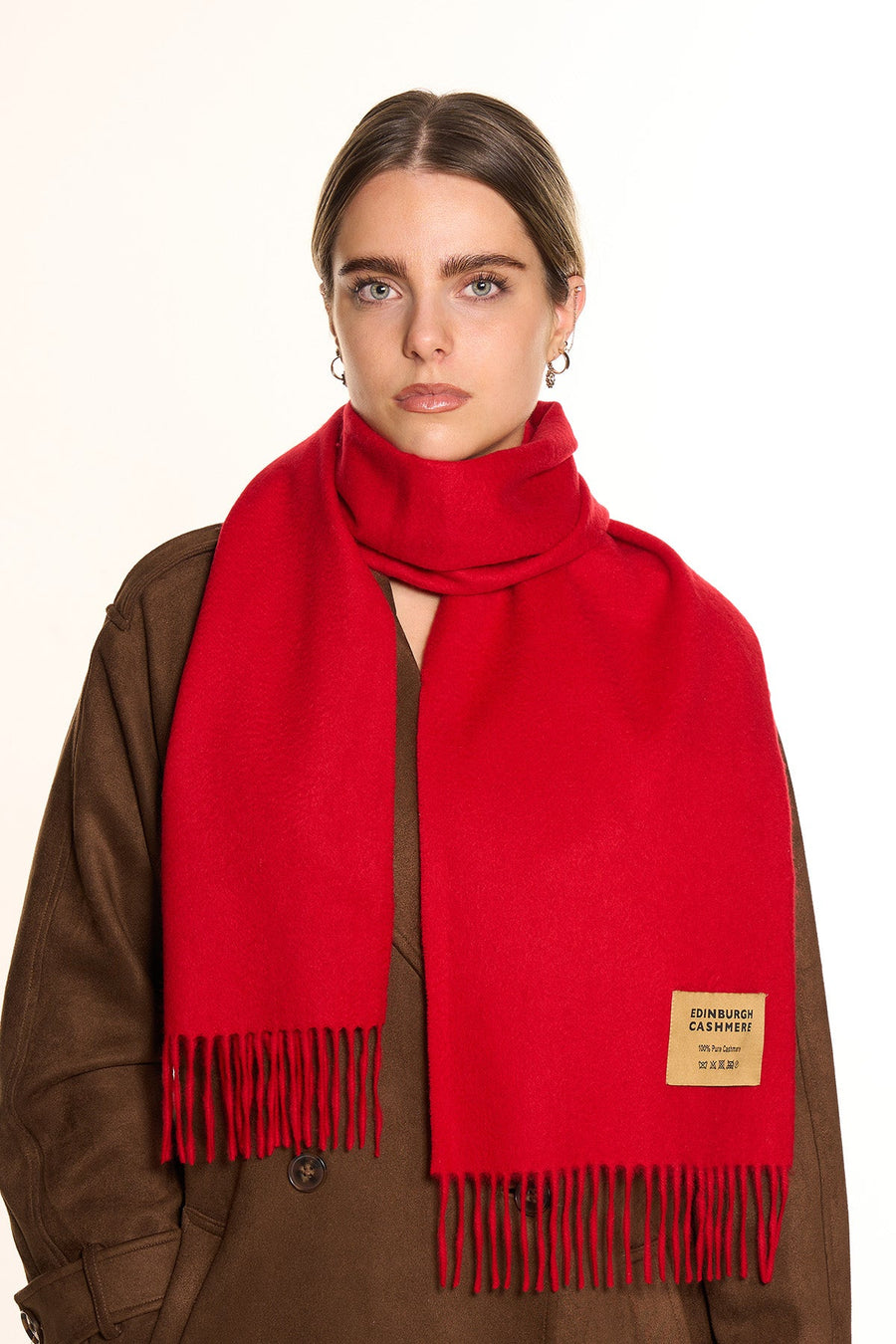 100% Pure Cashmere Scarf Red - Small Size
