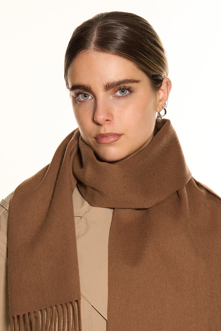 100% Pure Extra Fine Wool Scarf Brown Small