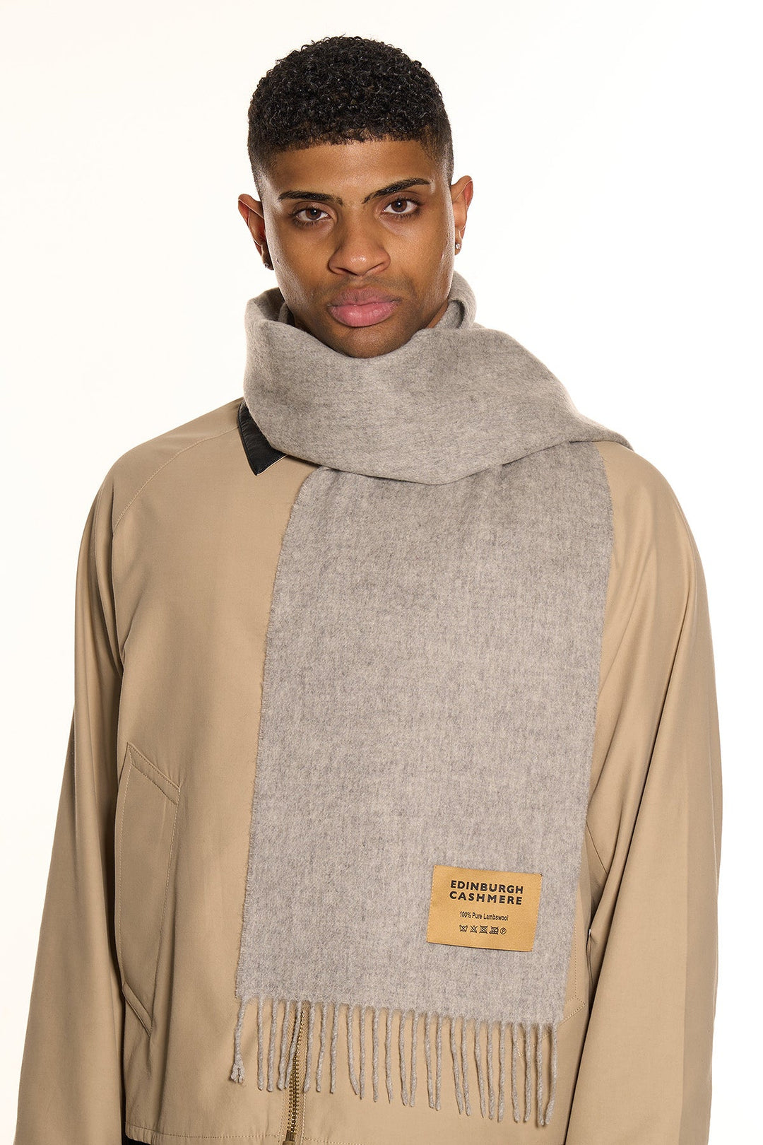 100% Pure Extra Fine Wool Scarf Grey Small