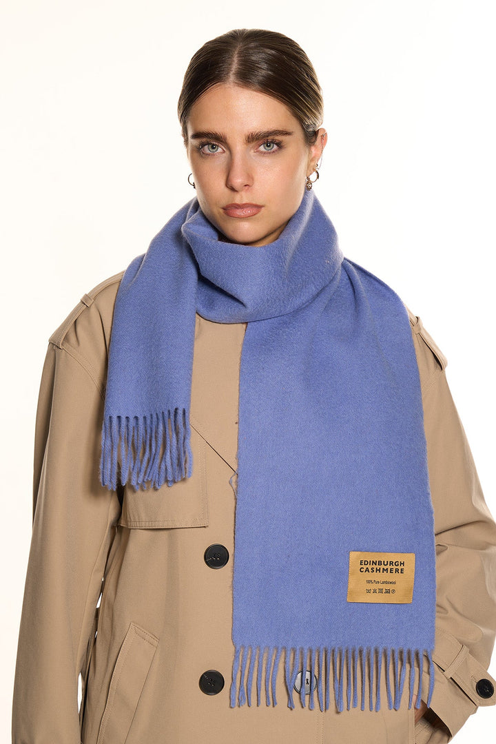 100% Pure Extra Fine Wool Scarf Light Blue Small