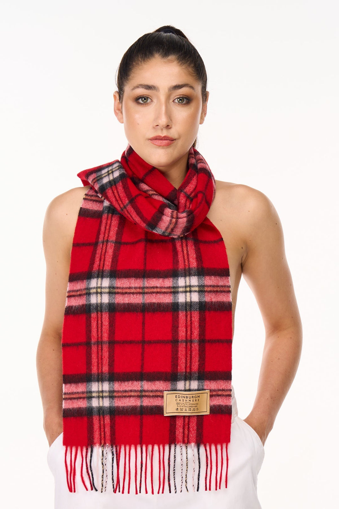 Scarf  100% Pure Lambswool Scottish Design Thomson Red