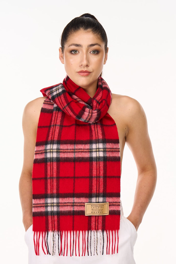 Scarf  100% Pure Lambswool Scottish Design Thomson Red
