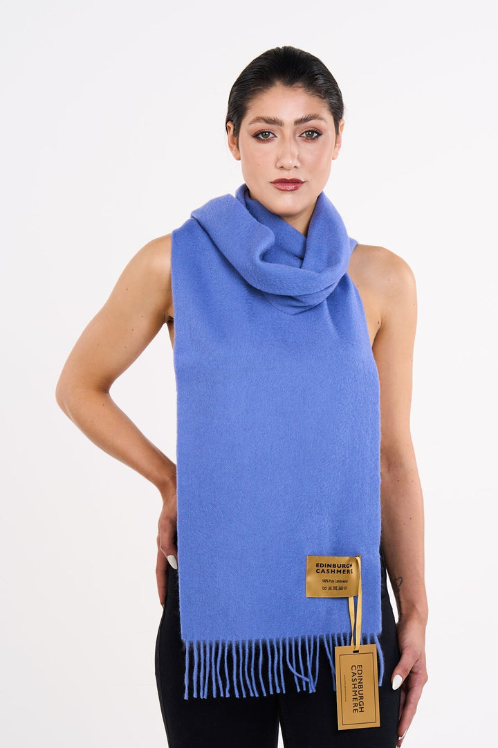 100% Pure Extra Fine Wool Scarf Light Blue