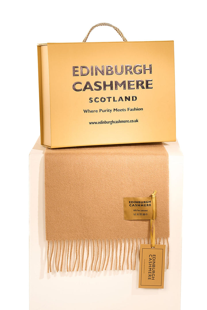 100% Pure Extra Fine Wool Scarf Camel