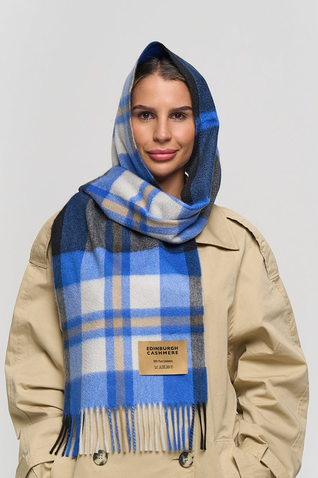 DC Scott Cashmere Scarf Blue/Black - Small Size
