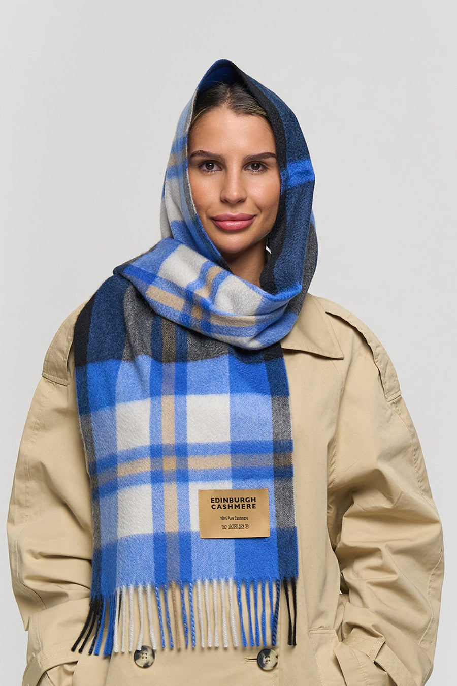 DC Scott Cashmere Scarf Blue/Black - Small Size