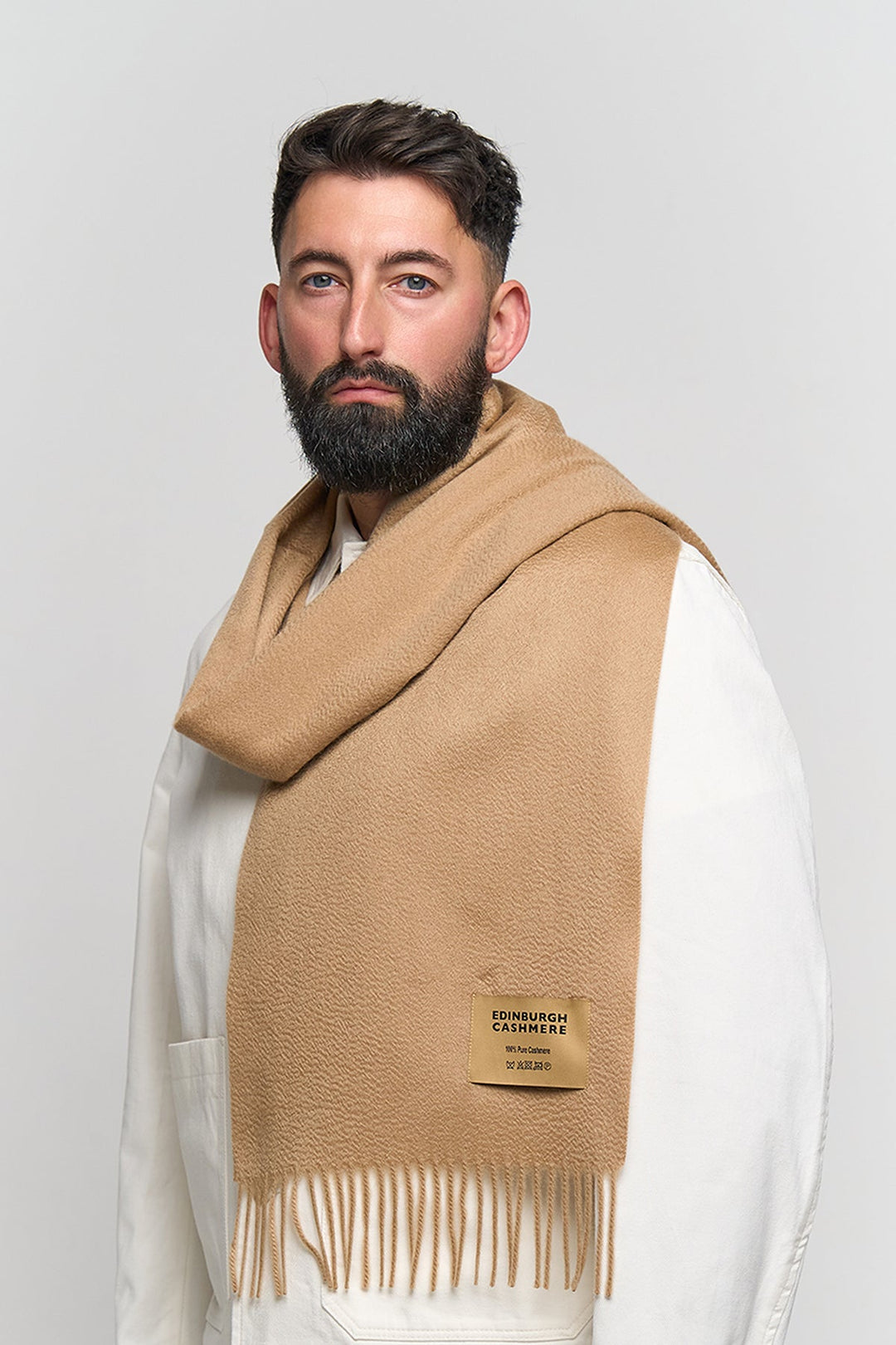 100% Pure Cashmere Scarf Camel - Small Size