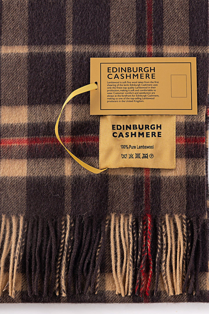 100% Pure Wool Scarf EC Check Exclusive Iconic Design Black