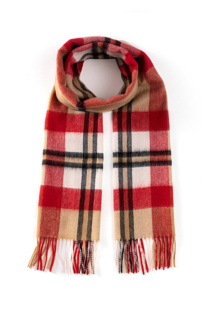 Scott Cashmere Scarf DC Scott Red 100% Pure Lambswool