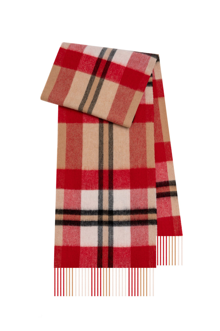 Scott Cashmere Scarf DC Scott Red 100% Pure Lambswool