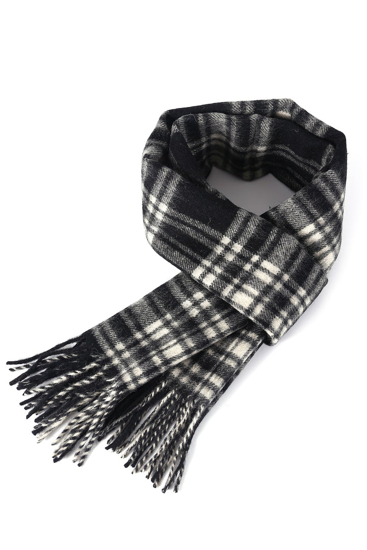 Scarves Menzies Black and White Clan 100% Pure Lambswool - Small Size