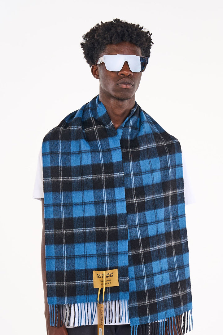 Scarves Ramsay Blue Ancient Clan 100% Pure Extra Fine Lambswool - Small Size