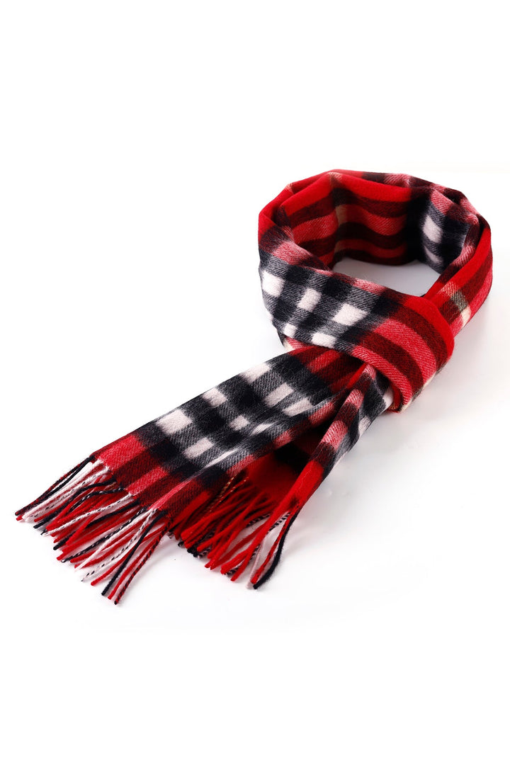 100% Pure Cashmere Scarf DC Classic Red - Small Size