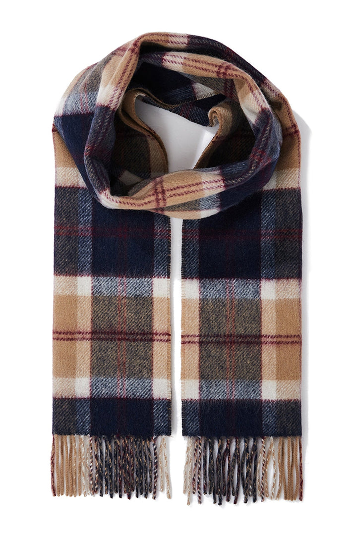 Reversible Scarf Bannockbane Navy 100% Pure Lambswool - Small Size