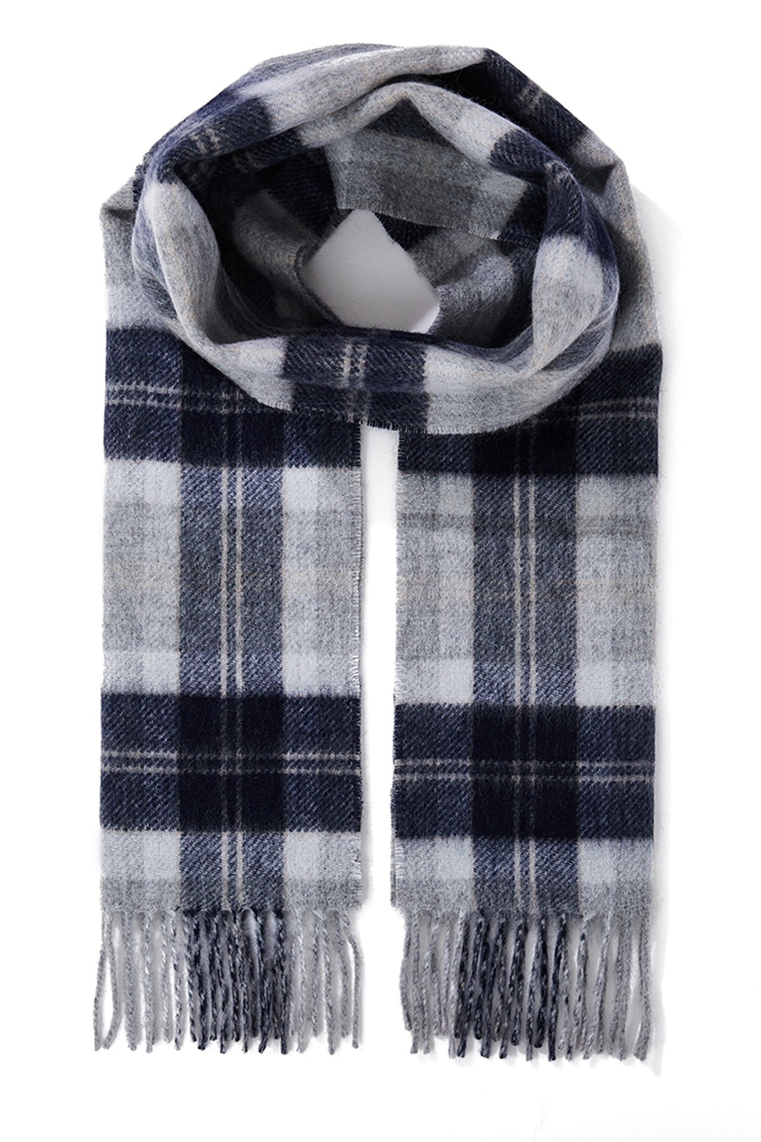 Reversible Scarf Bannockbane Silver 100% Pure Lambswool - Small Size