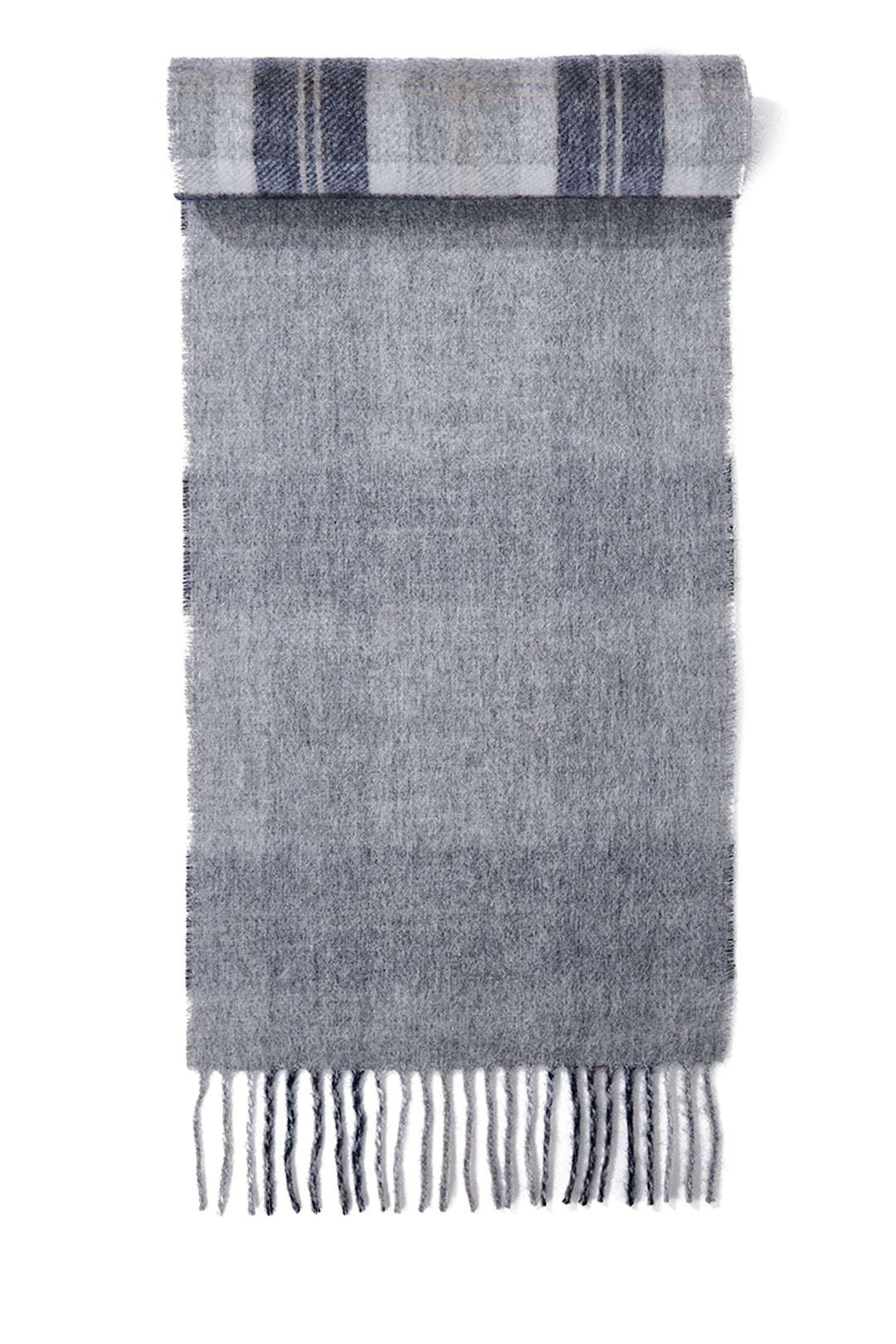 Reversible Scarf Bannockbane Silver 100% Pure Lambswool - Small Size