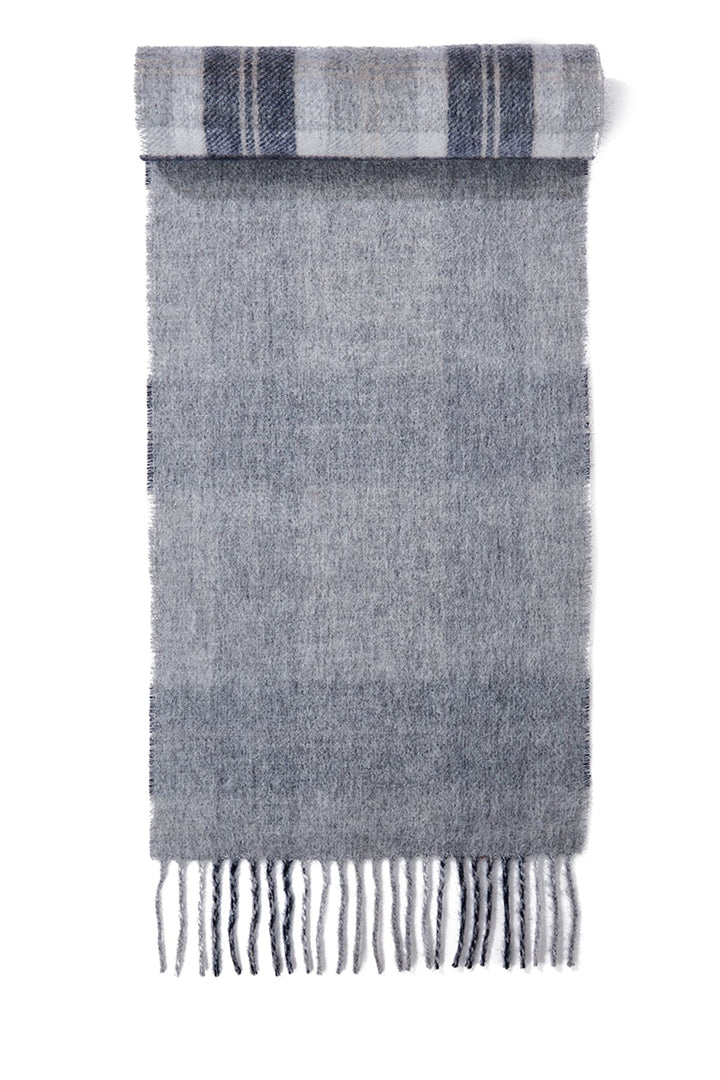 Reversible Scarf Bannockbane Silver 100% Pure Lambswool - Small Size