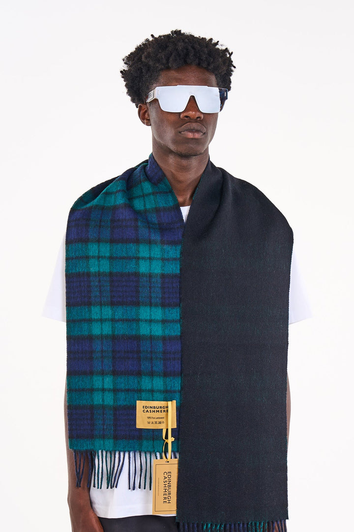Reversible Scarf Black Watch 100% Pure Lambswool - Small Size