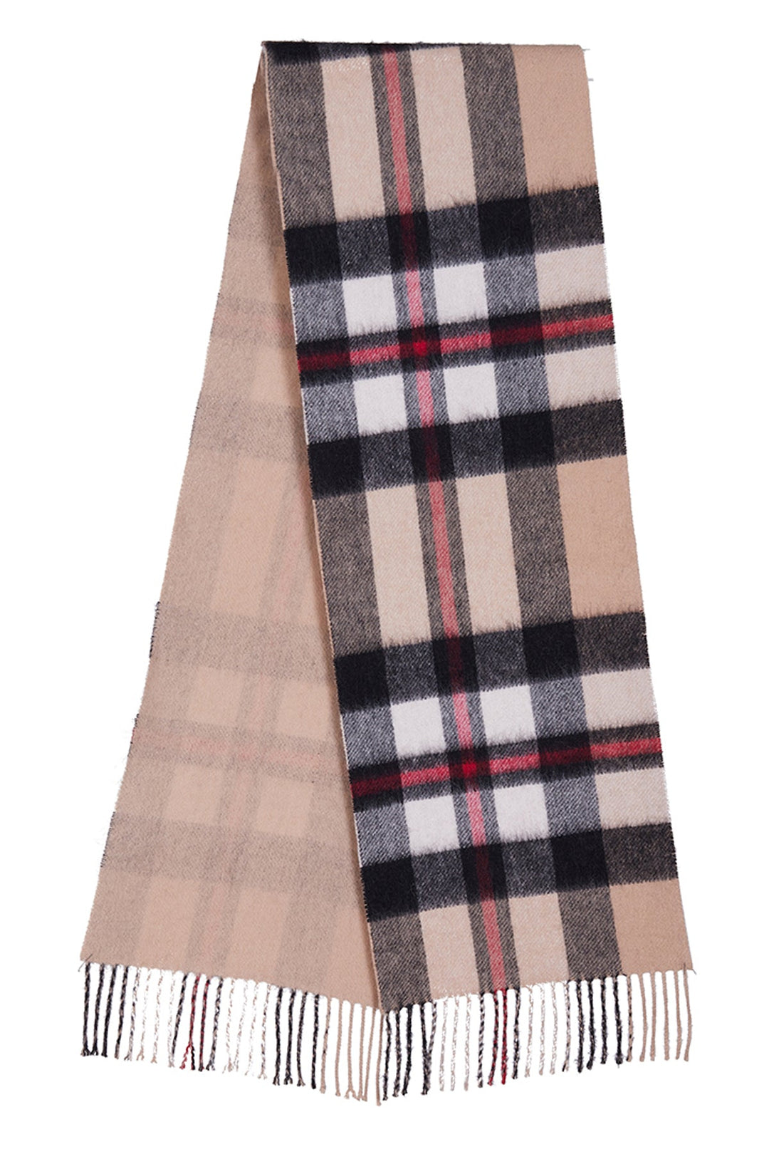 Reversible Scarf DC Design Camel 100% Pure Lambswool - Small Size