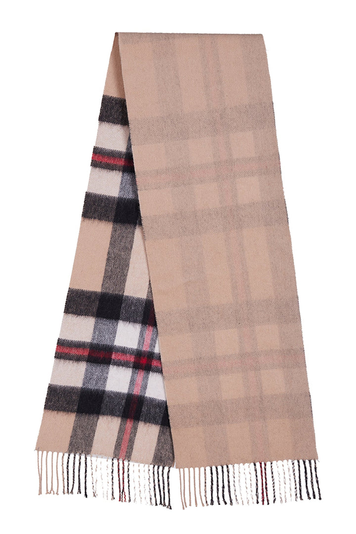 Reversible Scarf DC Design Camel 100% Pure Lambswool - Small Size