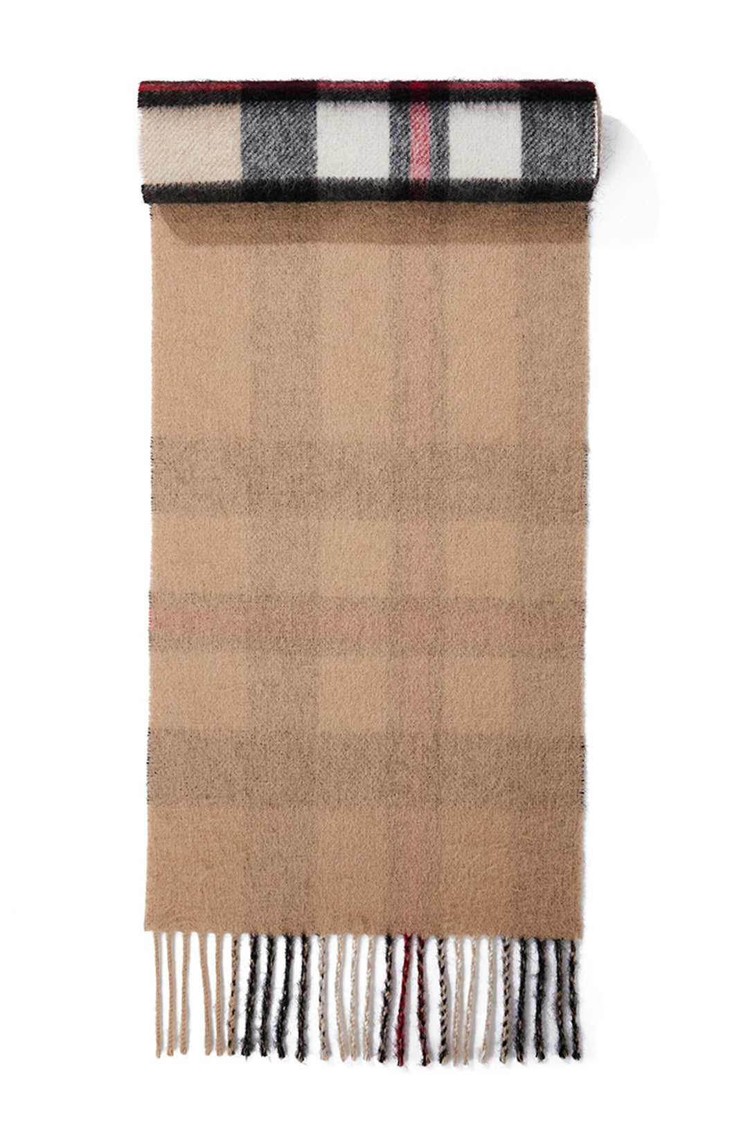 Reversible Scarf DC Design Camel 100% Pure Lambswool - Small Size