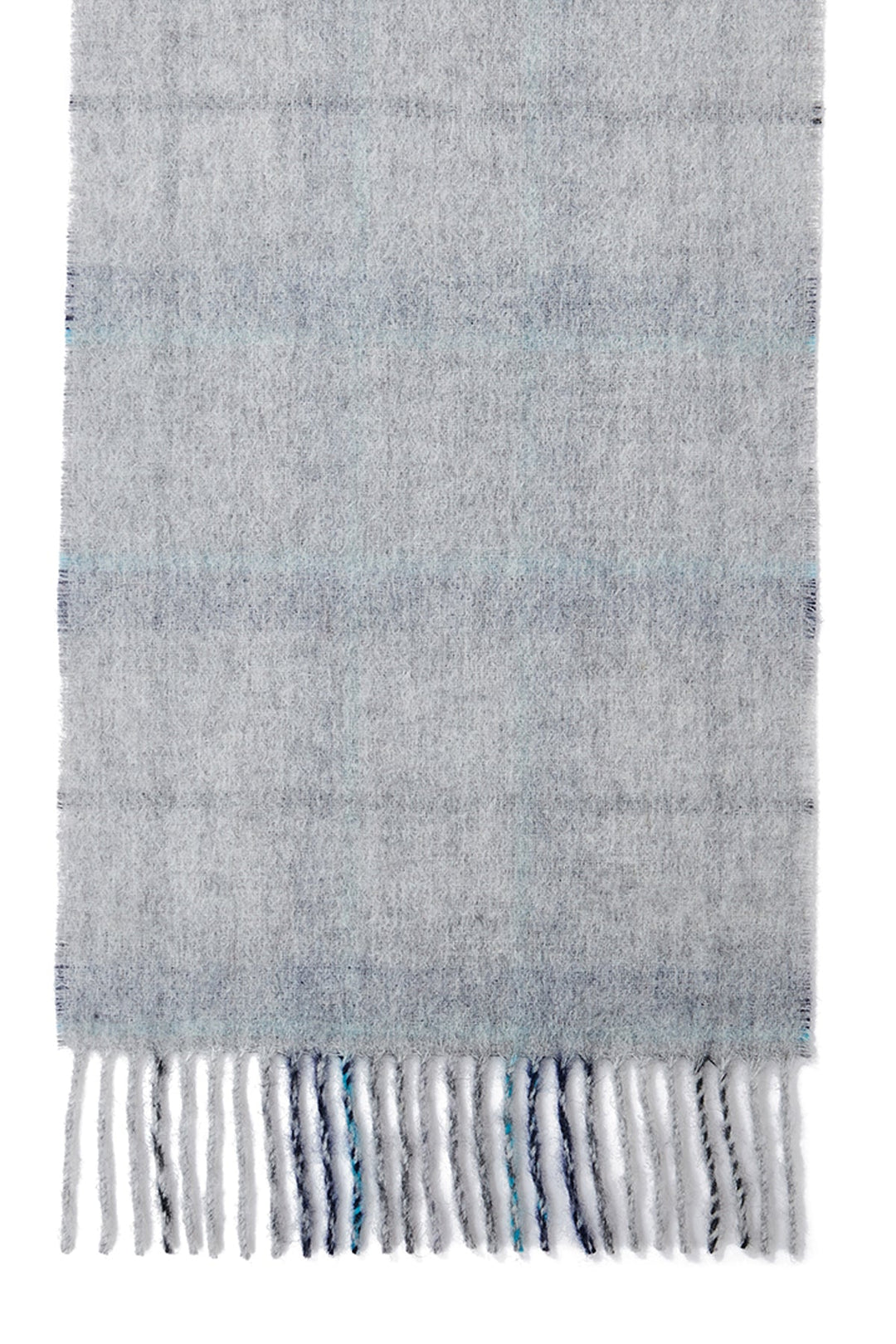 Reversible Scarf Grey Tweed 100% Pure Lambswool - Small Size