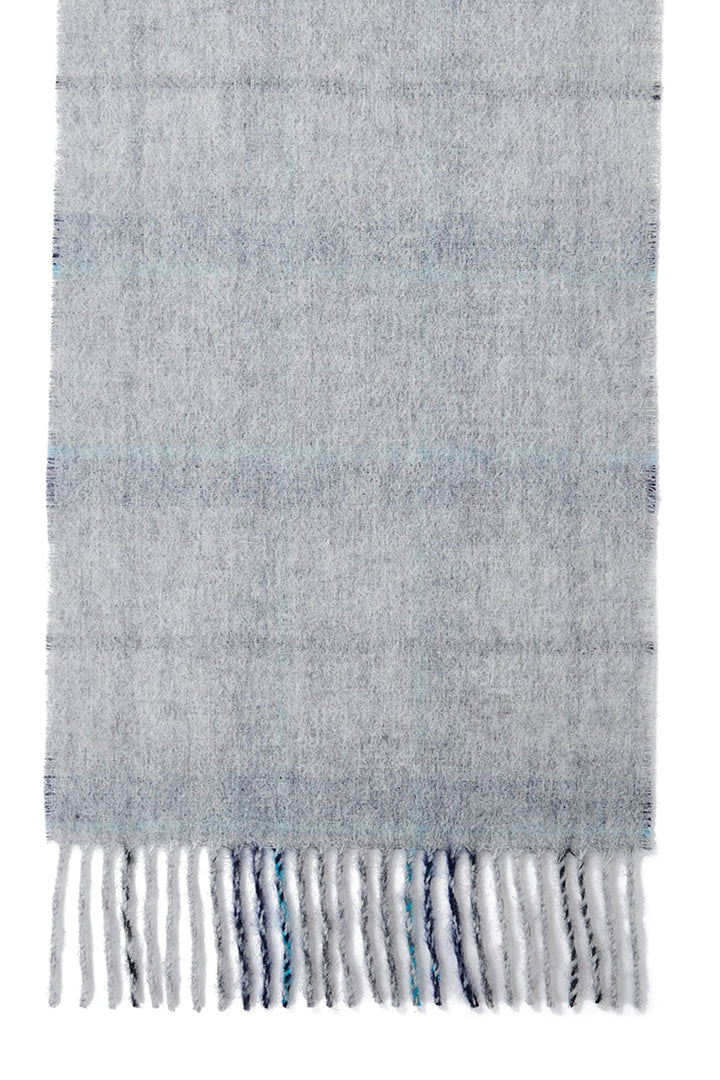 Reversible Scarf Grey Tweed 100% Pure Lambswool - Small Size