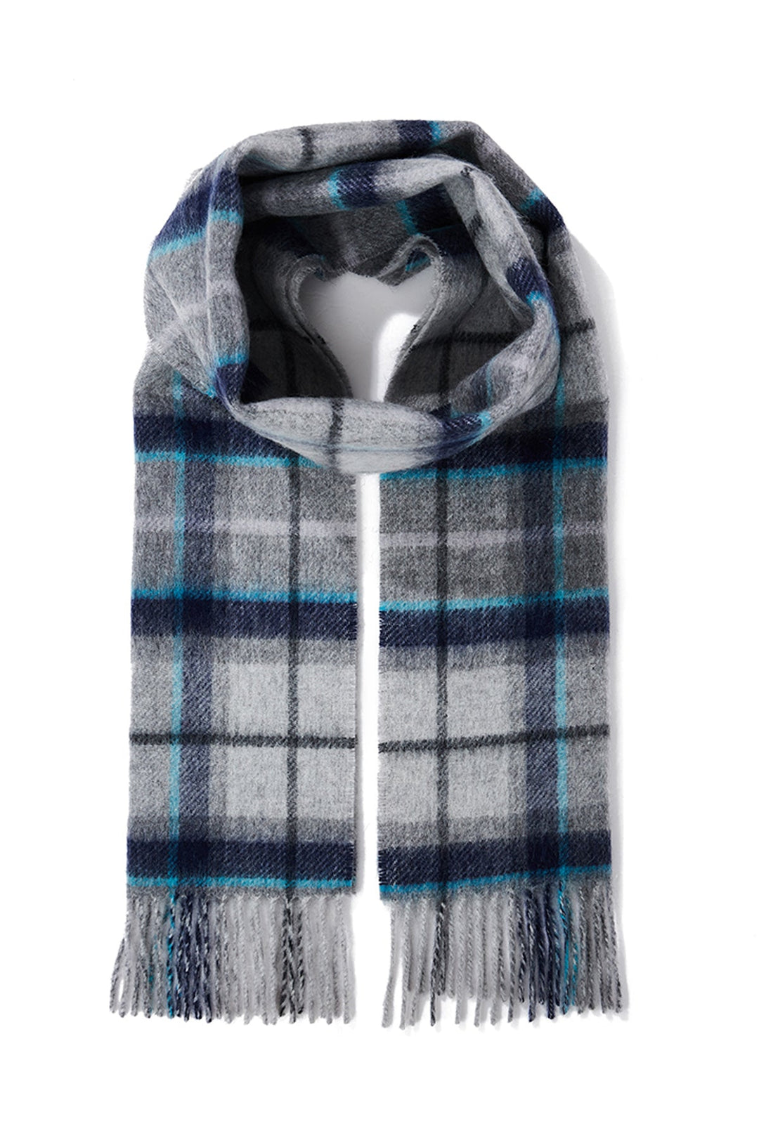 Reversible Scarf Grey Tweed 100% Pure Lambswool - Small Size