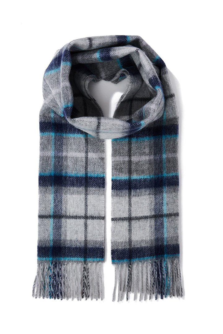 Reversible Scarf Grey Tweed 100% Pure Lambswool - Small Size