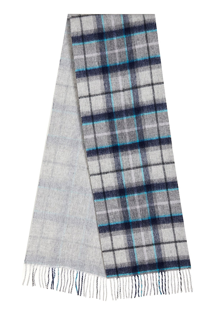 Reversible Scarf Grey Tweed 100% Pure Lambswool - Small Size