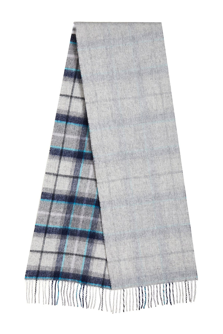 Reversible Scarf Grey Tweed 100% Pure Lambswool - Small Size