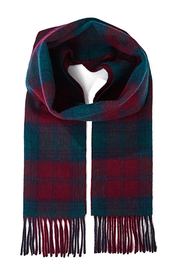 Reversible Scarf Lindsay Burgundy 100% Pure Lambswool - Small Size