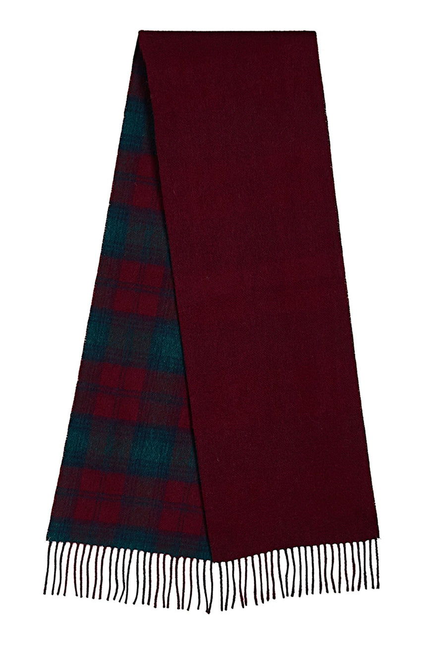 Reversible Scarf Lindsay Burgundy 100% Pure Lambswool - Small Size