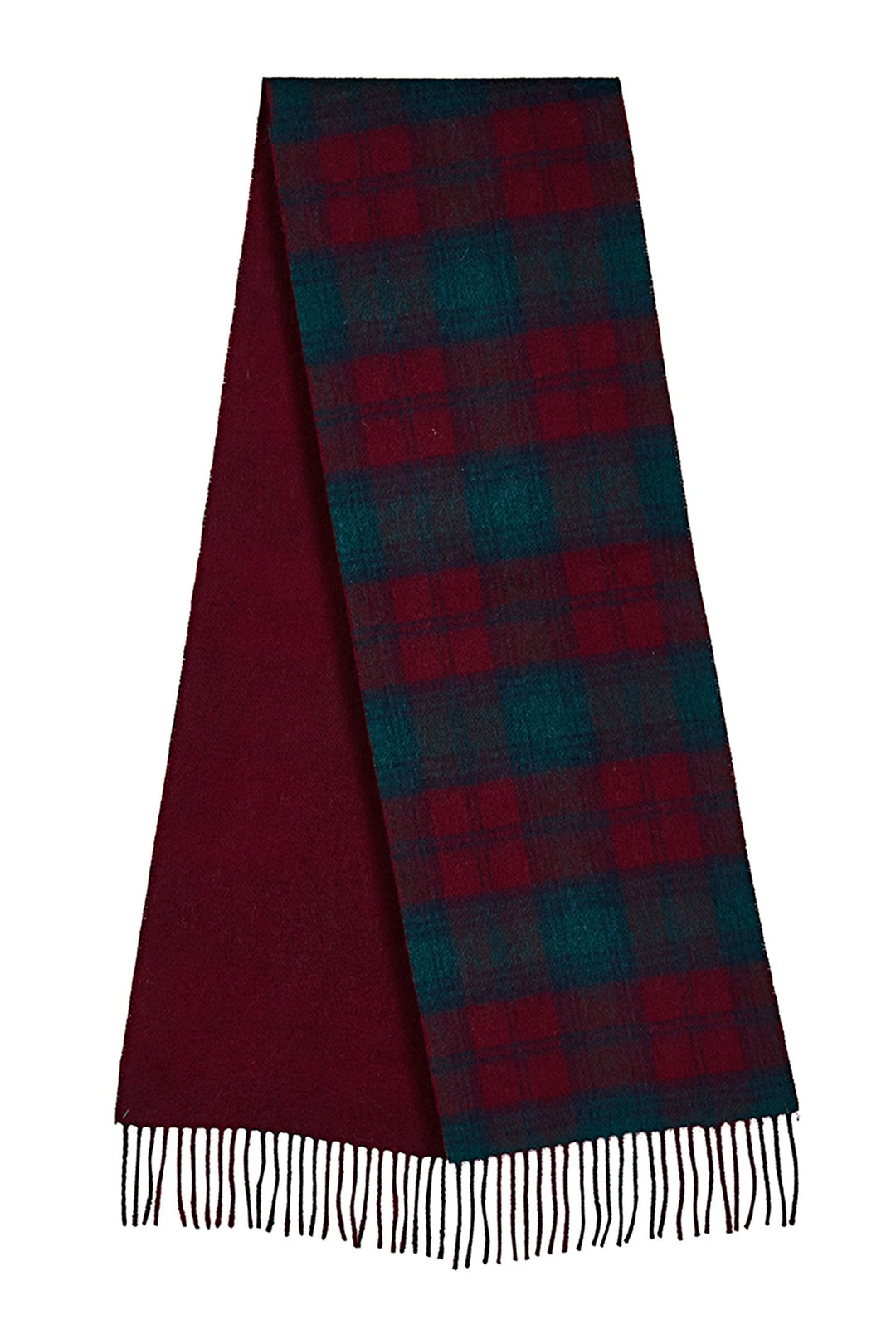 Reversible Scarf Lindsay Burgundy 100% Pure Lambswool - Small Size