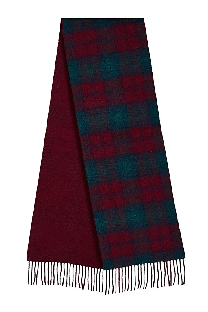 Reversible Scarf Lindsay Burgundy 100% Pure Lambswool - Small Size