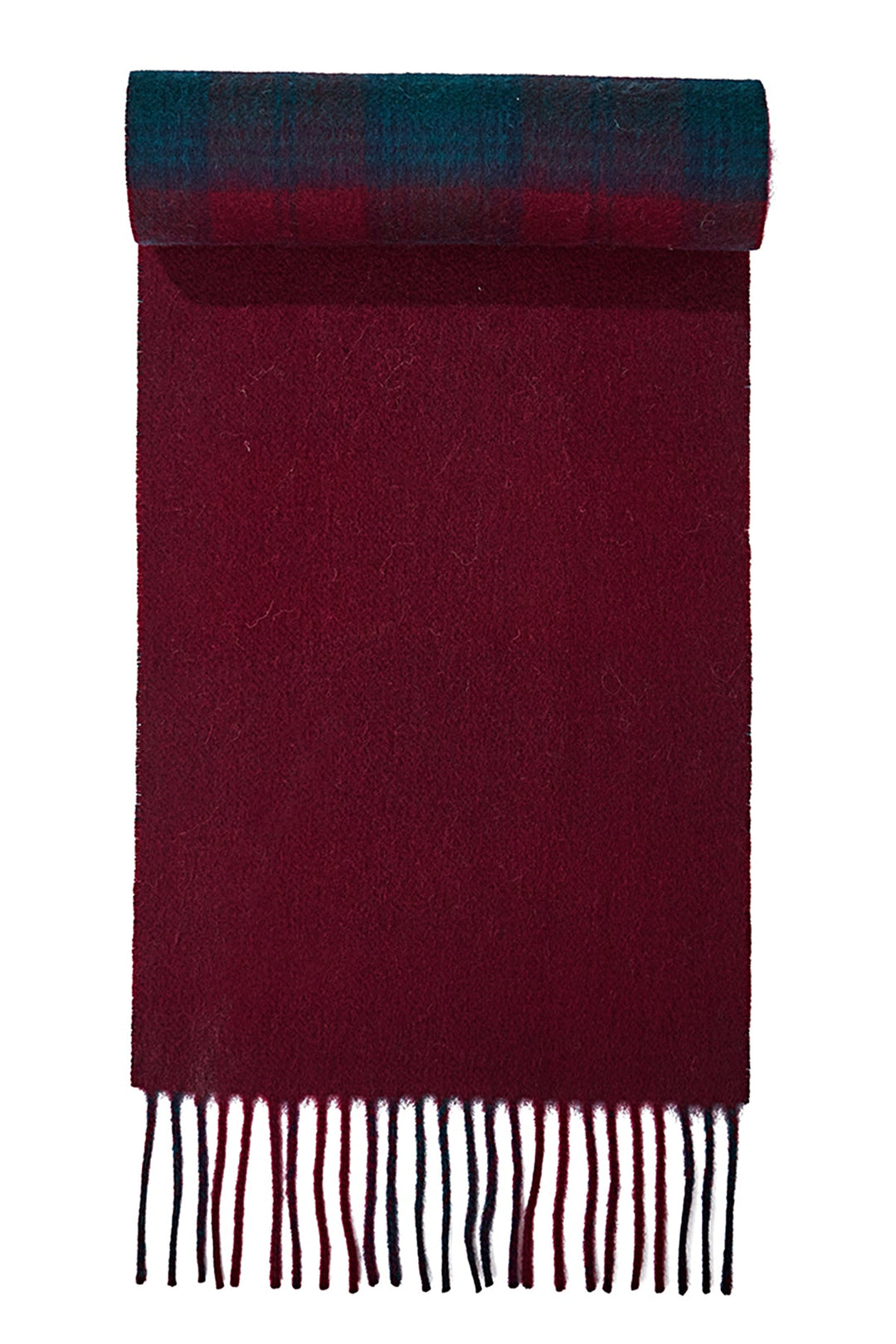Reversible Scarf Lindsay Burgundy 100% Pure Lambswool - Small Size